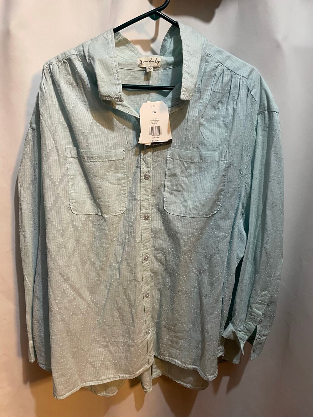 NWT wonderly 3XL light blue blouse
